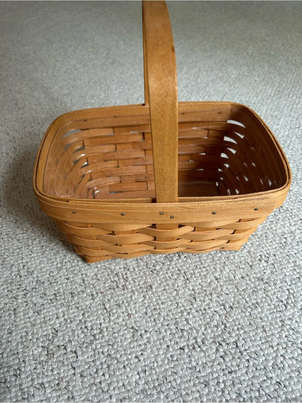 Longaberger Woven Handled Basket - Light Brown